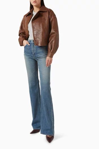 Bomber Jacket in Aged Lambskin