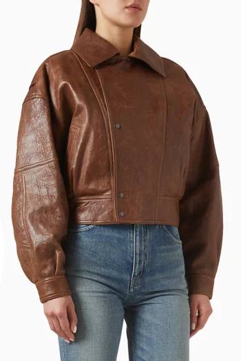 Bomber Jacket in Aged Lambskin