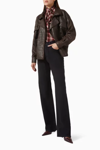 Bomber Jacket in Bubbled Lambskin