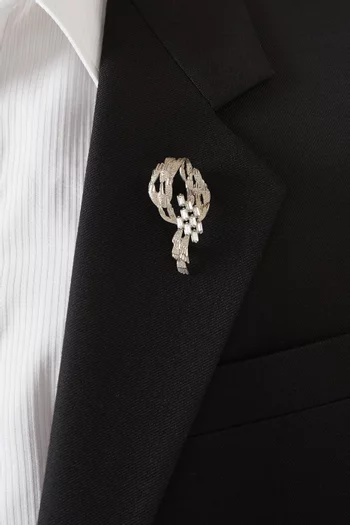 Crystal Waterfall Brooch in Metal