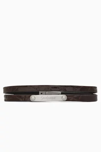 سوار بطبقتين جلد بنقشة جلد التمساح