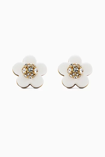 The Daisy Stud Earrings in Brass