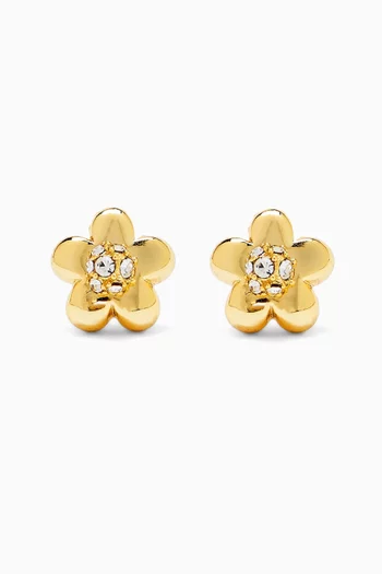 The Daisy Micro Stud Earrings in Brass