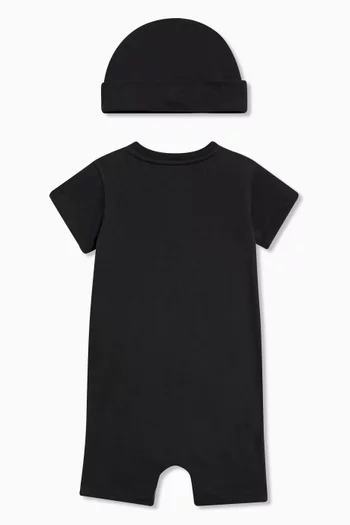 Logo Romper & Beanie Gift Set