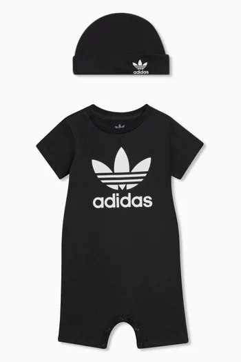 Logo Romper & Beanie Gift Set