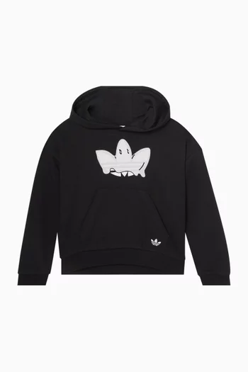 كنزة بغطاء رأس وشعار أديداس بنمط شبح مزيج قطن