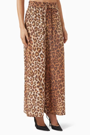 Atomic Animal-print Pants in Silk