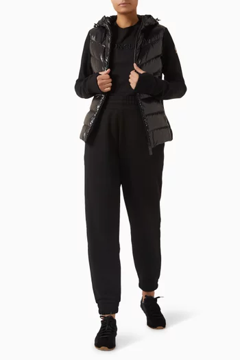 Padded Zip-up Hoodie in Stretch-fleece