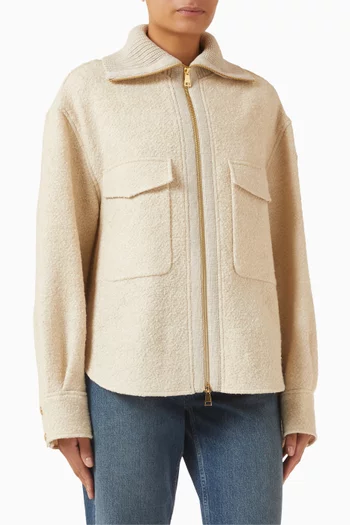 Zip-up Shirt in Bouclé Wool