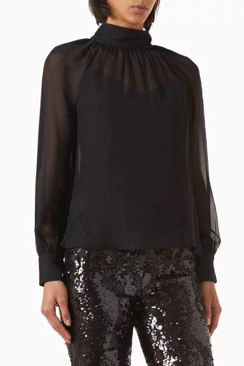 Alyssa Sheer Blouse in Silk Chiffon