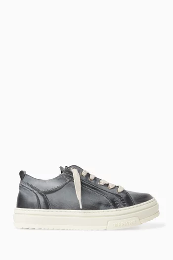 HTN Low Distressed Sneakers in Leather