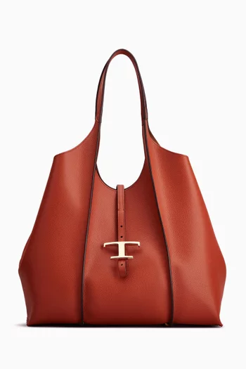 Medium T Timeless Shopping Bag in Leather