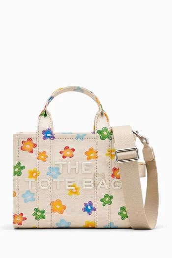 The Small Tote Bag in Wild Daisy-printed Canvas