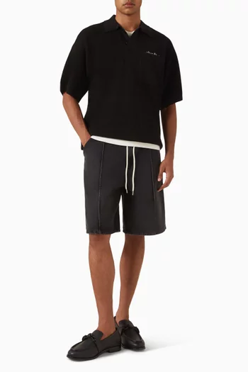 شورت بقصة ساق واسعة ورباط تضييق دينم