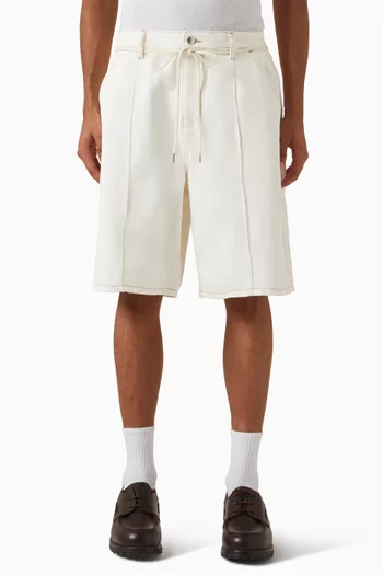 شورت بقصة ساق واسعة ورباط تضييق دينم