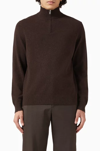 سترة هايلز بسحّاب قصير كشمير