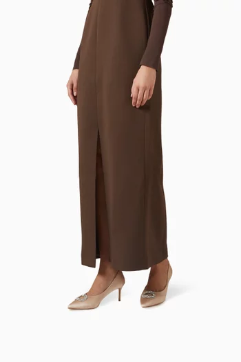 Novi 70 Crystal-brooch Pumps in Satin