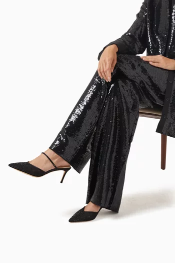 Sasha 70 Mules in Mesh
