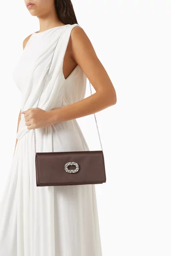 Alice Crystal-embellished Clutch in Satin