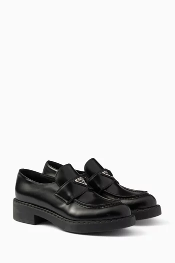 Logo Loafers in Brushed Calf Leather