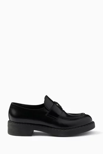 Logo Loafers in Brushed Calf Leather