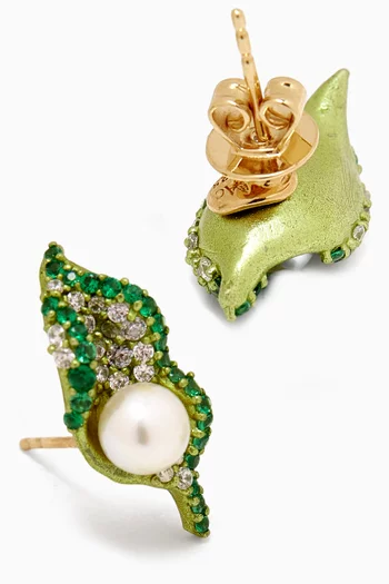 Dew Drop Petal Stud Earrings in 18kt Gold Vermeil