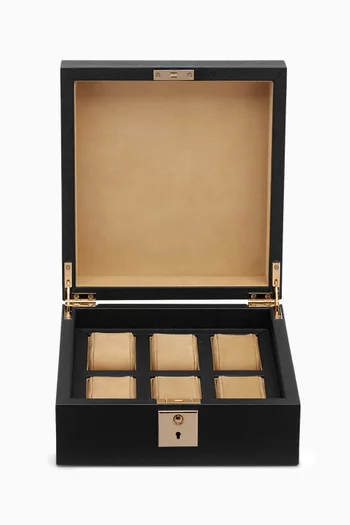 Lockable Watch Box in Panama Leather