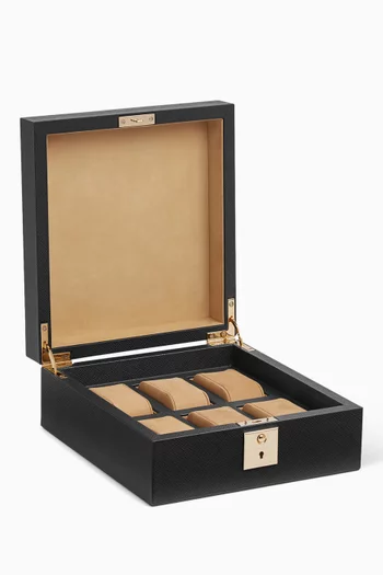 Lockable Watch Box in Panama Leather