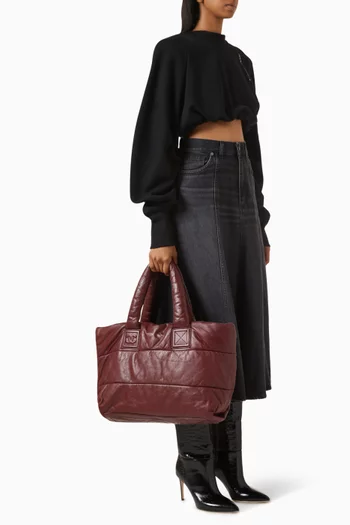 2000s Puffer Tote Bag in Lambskin Leather