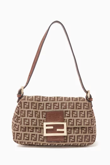 2000s Shoulder Bag in Zucca Canvas & Leather
