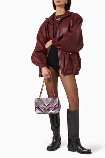 2016 Mosaic Single Flap Shoulder Bag in Leather
