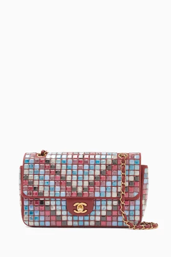 2016 Mosaic Single Flap Shoulder Bag in Leather