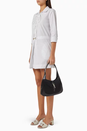Jackie Shoulder Bag in Canvas & Leather