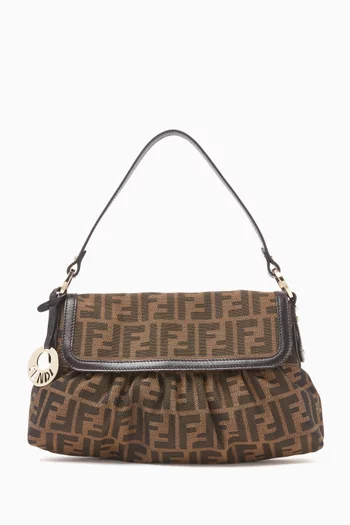 2000s Chef Shoulder Bag in Zucca Canvas & Leather