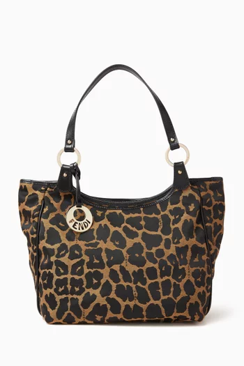 2000s Leopard Print Tote Bag in Lambskin Leather