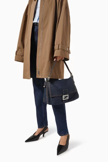 2000s Mamma Baguette Shoulder Bag in Denim