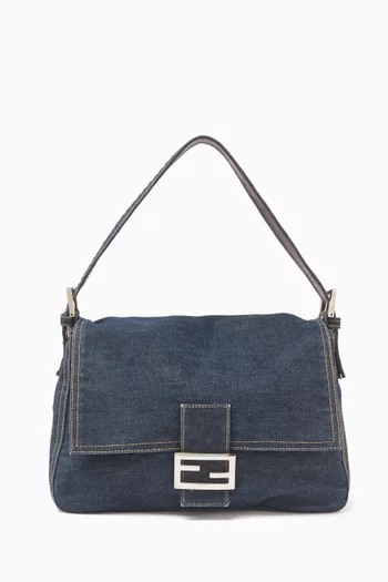 2000s Mamma Baguette Shoulder Bag in Denim
