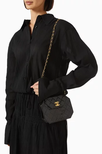 1990s Octagon Crossbody Bag in Leather