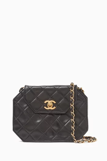 1990s Octagon Crossbody Bag in Leather