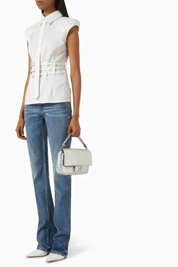 2020 FF Baguette Shoulder Bag in Metallic Leather