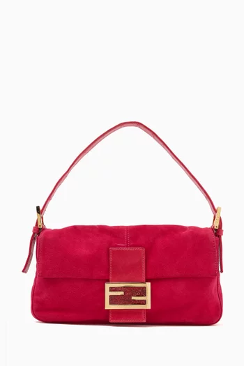 2000s Baguette Shoulder Bag in Suede