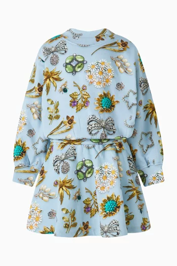 سويت شيرت مزين بنقشة بالكامل قطن