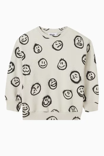 Monti Smiley Expressions Sweatshirt in Organic Cotton