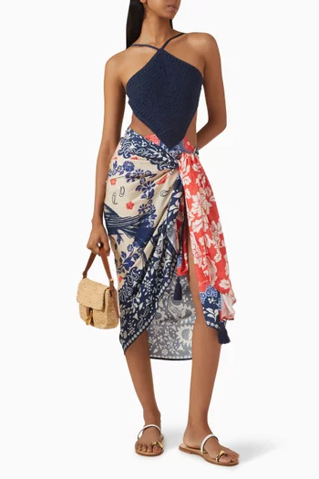 Marine Pareo Cover-up in Viscose