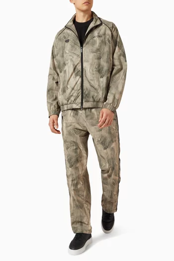 جاكيت بنقشة بالكامل نايلون مجعد