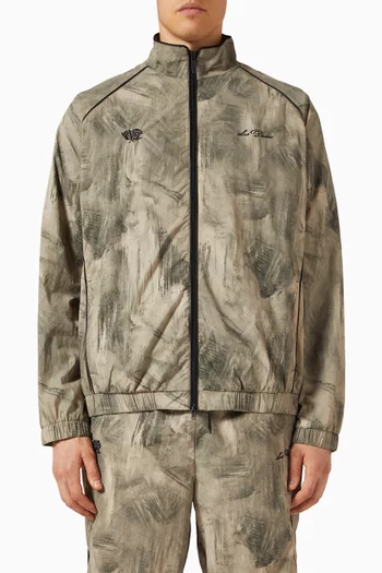 جاكيت بنقشة بالكامل نايلون مجعد