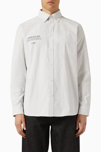 Kent Printed Striped Shirt in Cotton-poplin