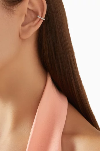 Khalib Ear Cuffs in Rhodium-plated Sterling Silver