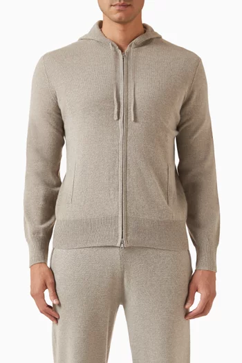 Zip Hoodie in Cashmere