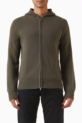 Chunky Zip Hoodie in Cashmere